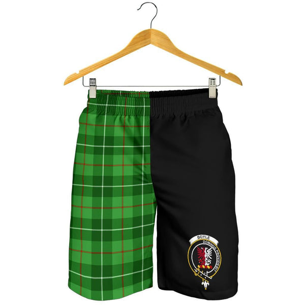 Scottish Boyle Clan Crest Tartan Half of Me Men's Shorts