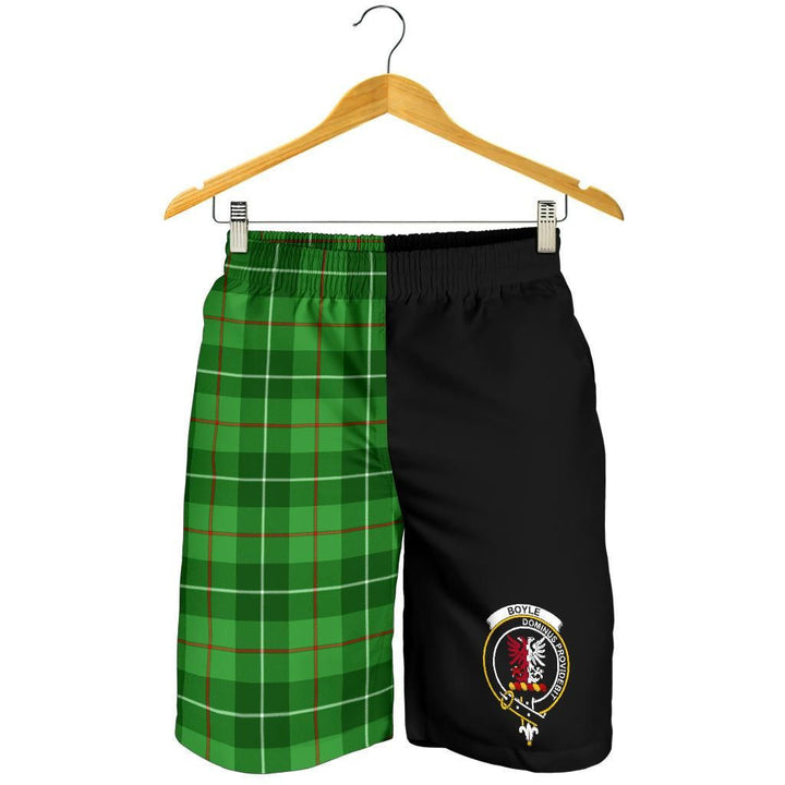 Scottish Boyle Clan Crest Tartan Half of Me Men's Shorts