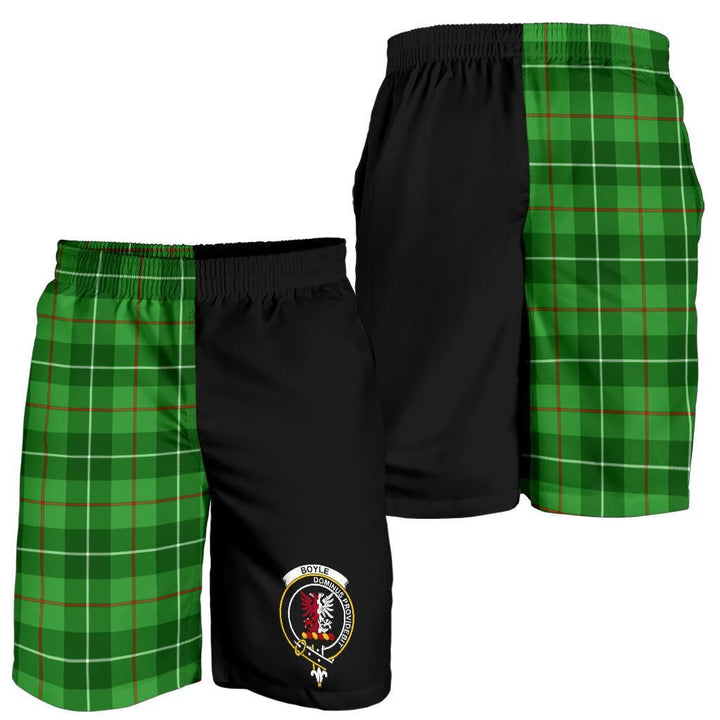 Scottish Boyle Clan Crest Tartan Half of Me Men's Shorts