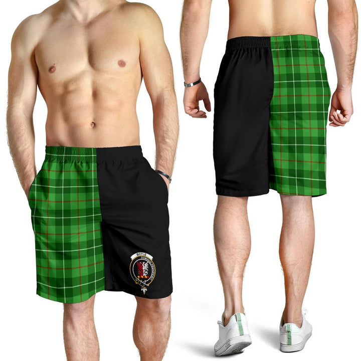 Scottish Boyle Clan Crest Tartan Half of Me Men's Shorts