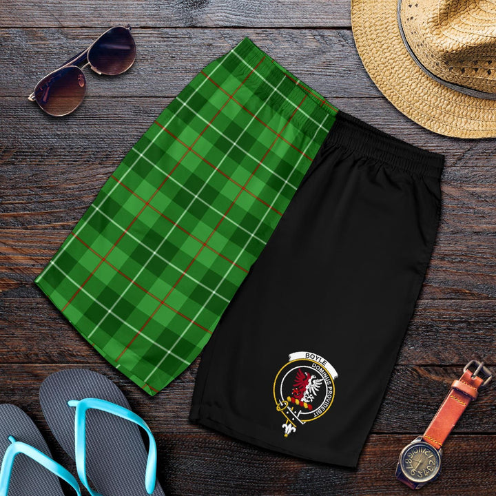 Scottish Boyle Clan Crest Tartan Half of Me Men's Shorts