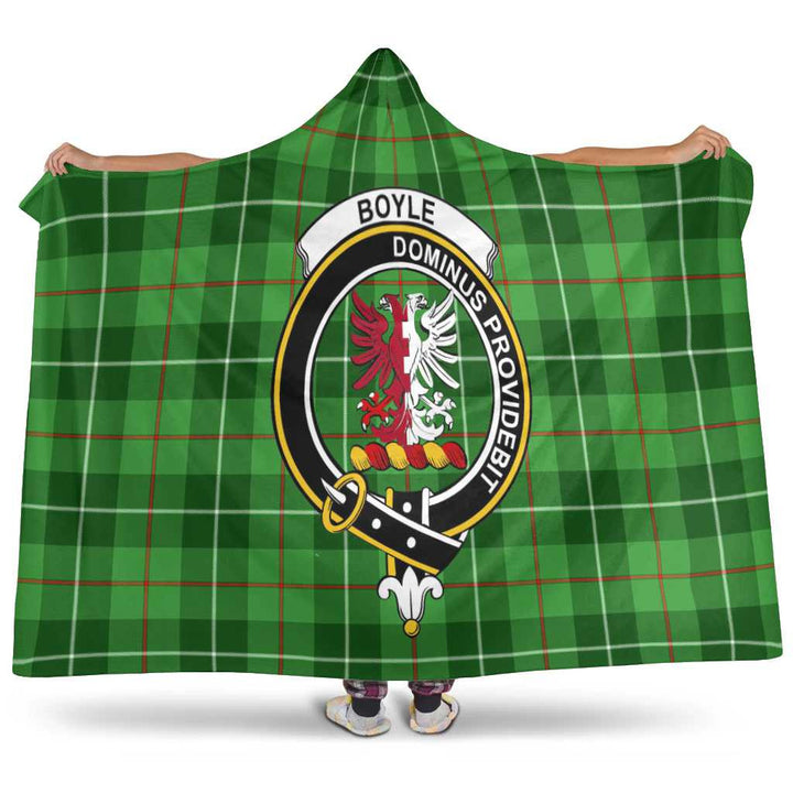 Scottish Boyle Clan Crest Tartan Hooded Blanket Tartan Plaid 1