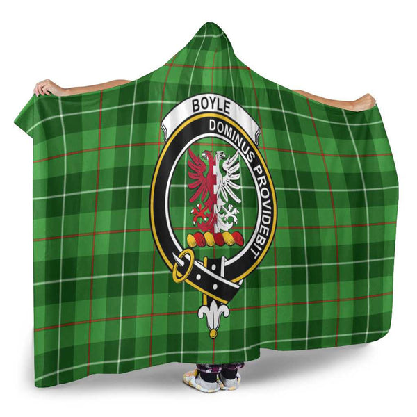 Scottish Boyle Clan Crest Tartan Hooded Blanket Tartan Plaid 2