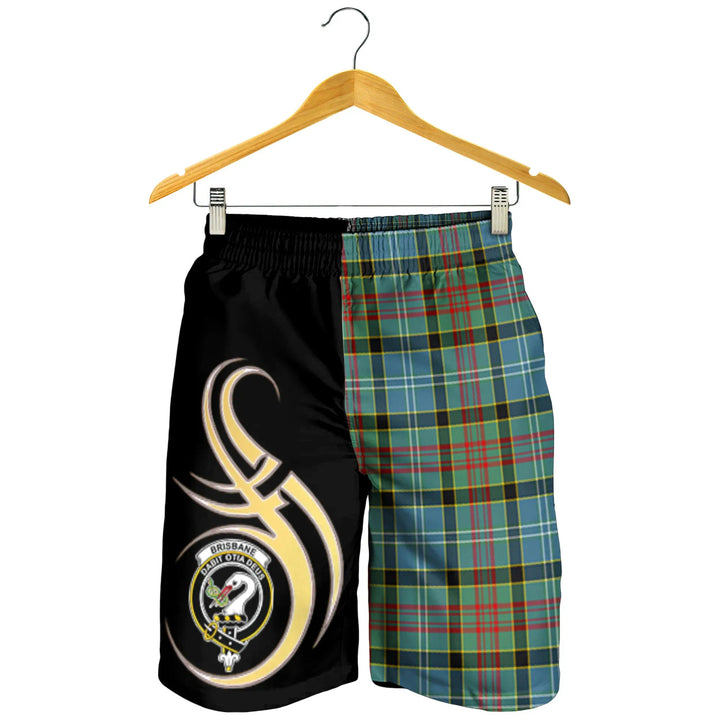 Scottish Brisbane Clan Crest Tartan Believe in Me Men's Shorts