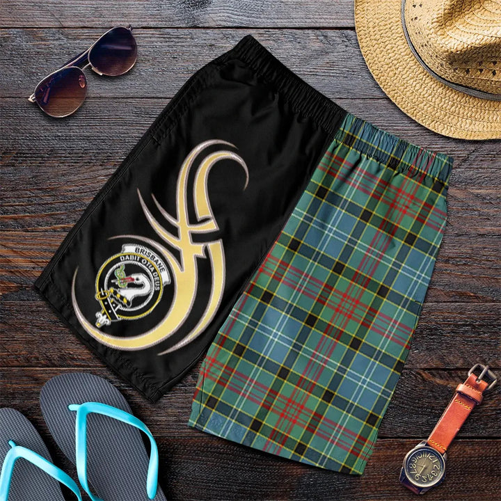 Scottish Brisbane Clan Crest Tartan Believe in Me Men's Shorts