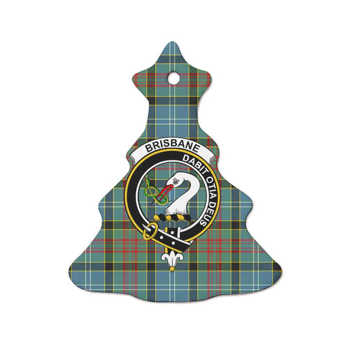 Scottish Brisbane Clan Crest Tartan Ceramic Ornament Tree Shape Tartan Plaid