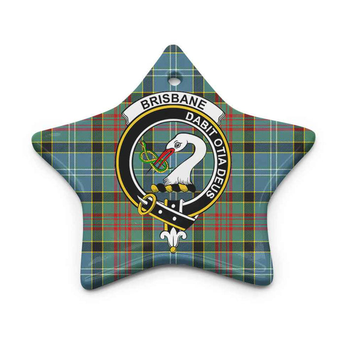Scottish Brisbane Clan Crest Tartan Ceramic Ornament Star Shape Tartan Plaid