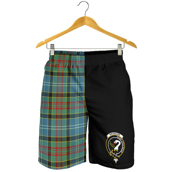 Scottish Brisbane Clan Crest Tartan Half of Me Men's Shorts