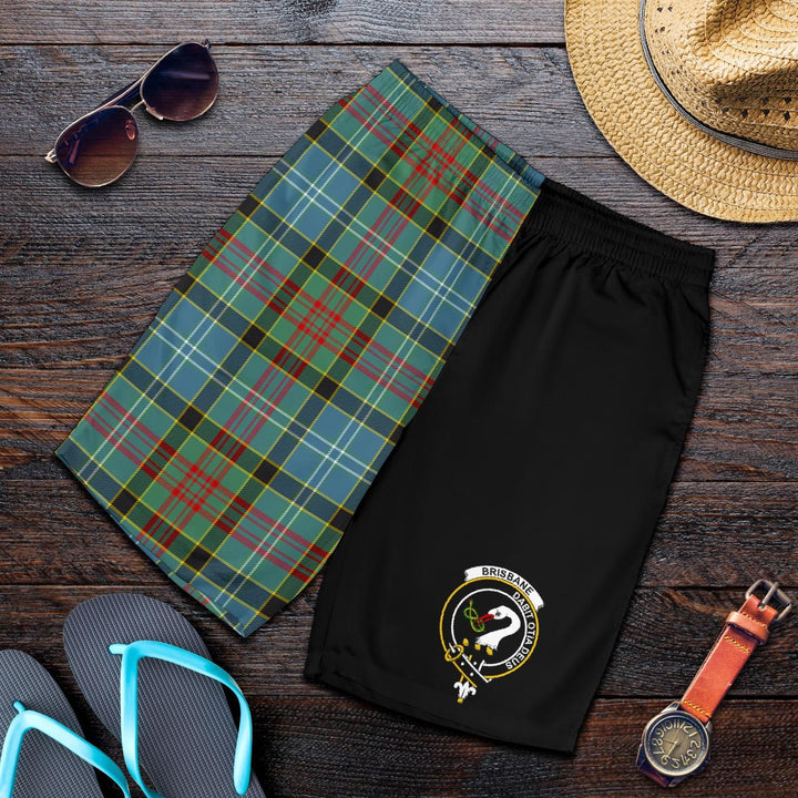 Scottish Brisbane Clan Crest Tartan Half of Me Men's Shorts