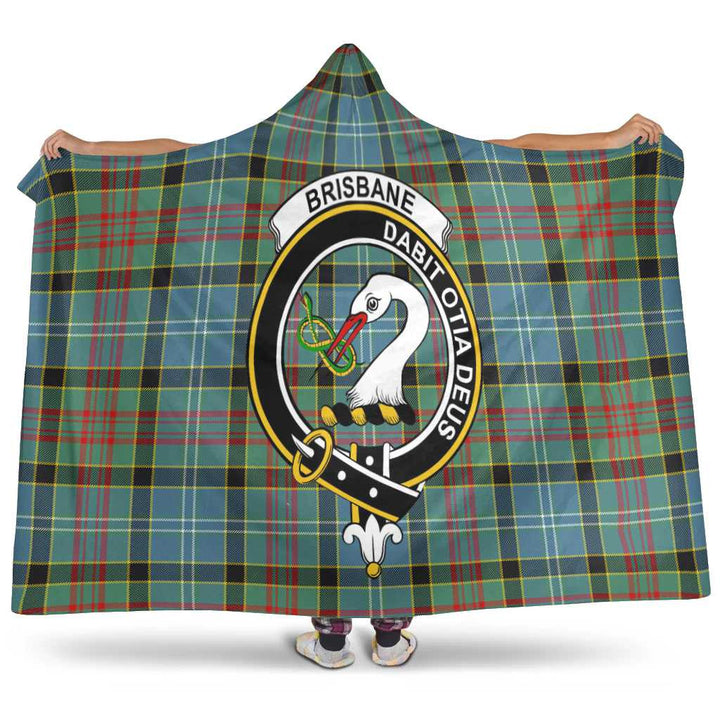 Scottish Brisbane Clan Crest Tartan Hooded Blanket Tartan Plaid 1