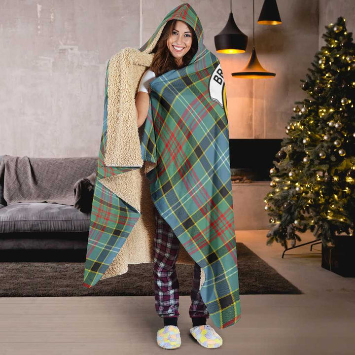 Scottish Brisbane Clan Crest Tartan Hooded Blanket Tartan Plaid 6