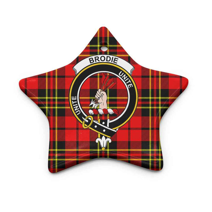 Scottish Brodie Clan Crest Tartan Ceramic Ornament Star Shape Tartan Plaid
