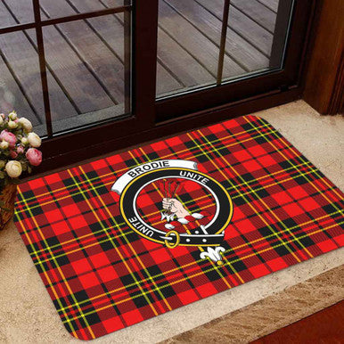 Scottish Brodie Clan Crest Tartan Door Mat Tartan Plaid 1
