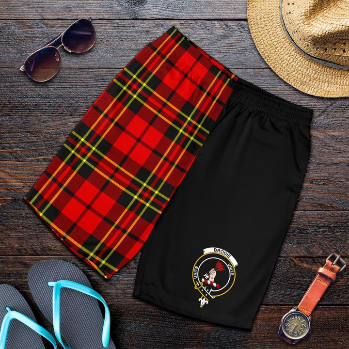 Scottish Brodie Clan Crest Tartan Half of Me Men's Shorts