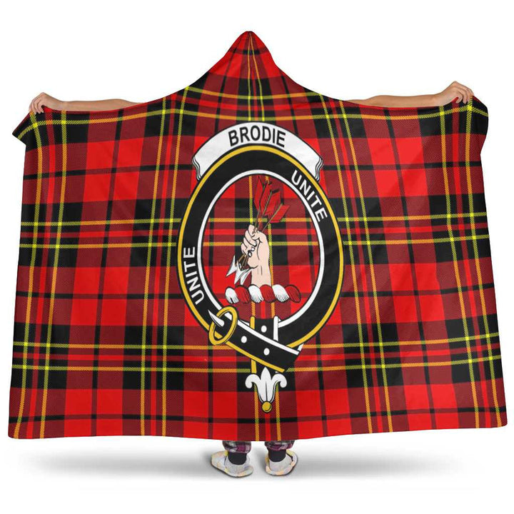 Scottish Brodie Clan Crest Tartan Hooded Blanket Tartan Plaid 1