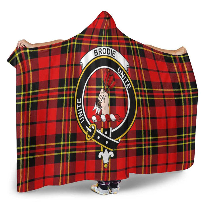 Scottish Brodie Clan Crest Tartan Hooded Blanket Tartan Plaid 2