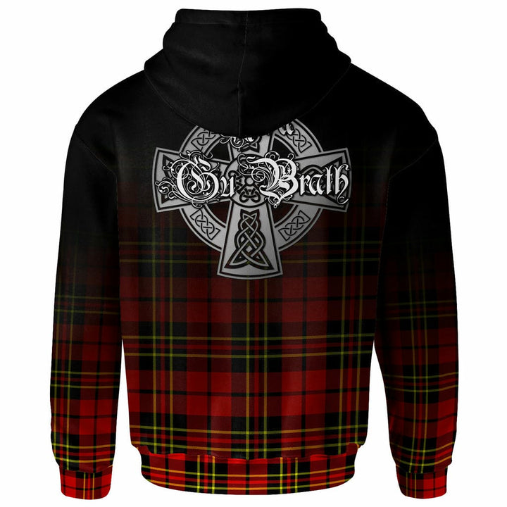 Scottish Brodie Clan Crest Tartan Hoodie - Alba Gu Brath Family Crest Celtic Inspired Back Side Tartan Plaid