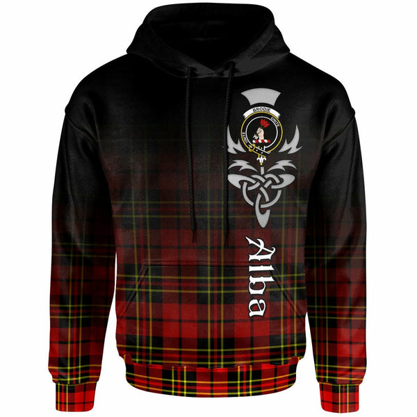 Scottish Brodie Clan Crest Tartan Hoodie - Alba Gu Brath Family Crest Celtic Inspired Front Side Tartan Plaid