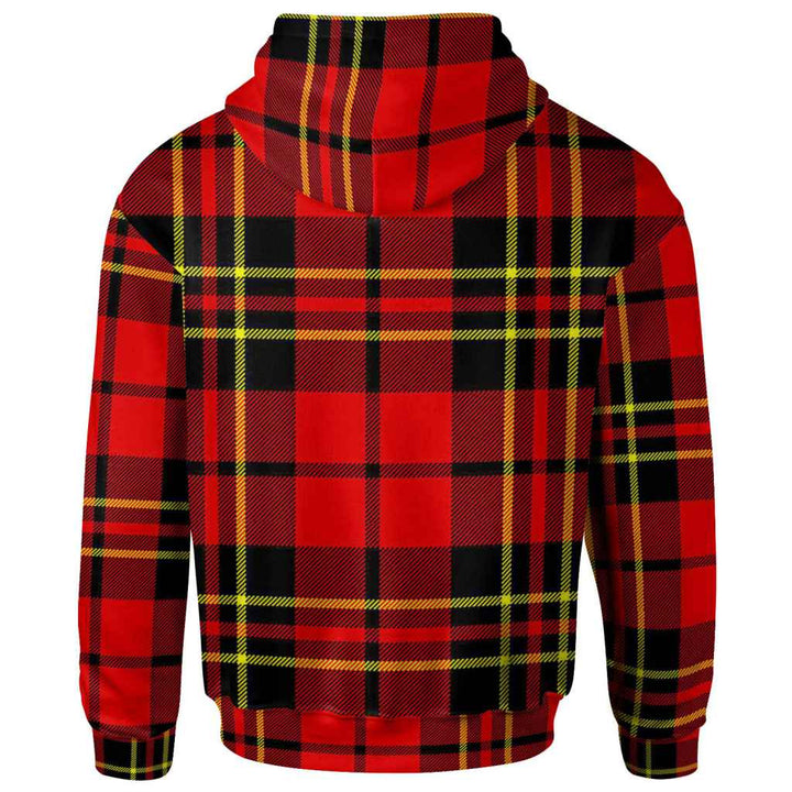 Scottish Brodie Clan Crest Tartan Hoodie Back Side Tartan Plaid