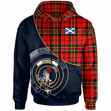 Scottish Brodie Clan Crest Tartan Hoodie - Bend Style Front Side Tartan Plaid
