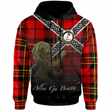 Scottish Brodie Clan Crest Tartan Hoodie - Scotland Lion Front Side Tartan Plaid