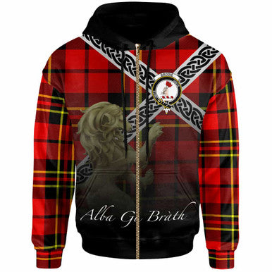 Scottish Brodie Clan Crest Tartan Hoodie - Celtic With Scotland Lion Zip-up Tartan Plaid