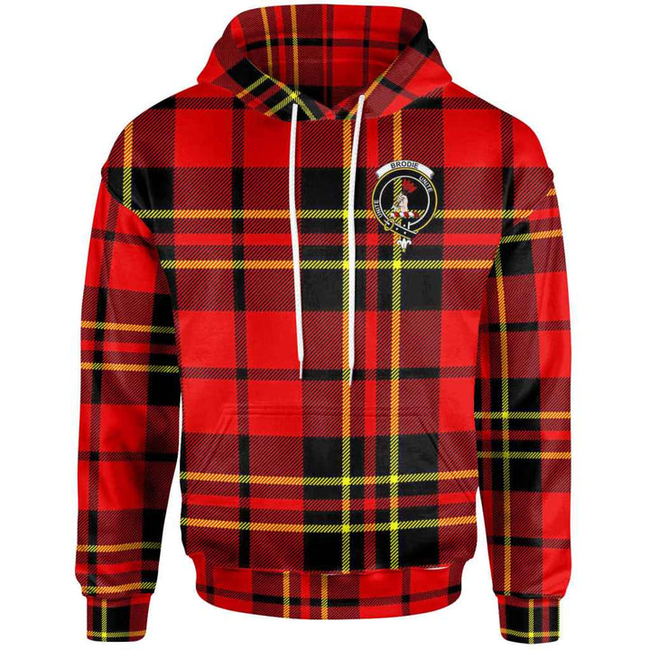 Scottish Brodie Clan Crest Tartan Hoodie Front Side Tartan Plaid