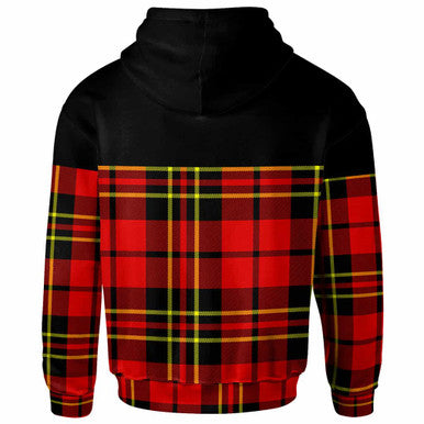 Scottish Brodie Clan Crest Tartan Hoodie - Horizontal Style Back Side Tartan Plaid