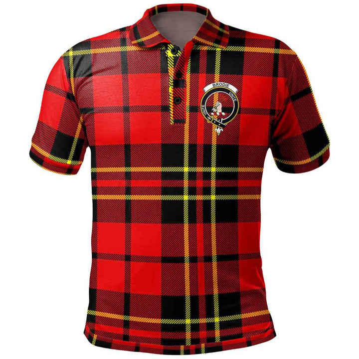 Scottish Brodie Clan Crest Tartan Polo Shirt Front Side Tartan Plaid
