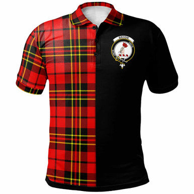 Scottish Brodie Clan Crest Tartan Polo Shirt - Half in Me Front Side Tartan Plaid