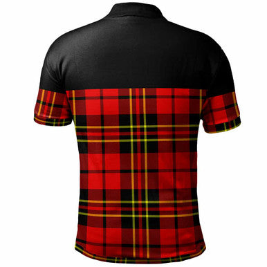Scottish Brodie Clan Crest Tartan Polo Shirt - Horizontal Style Back Side Tartan Plaid