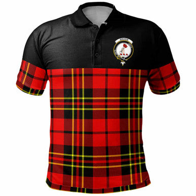 Scottish Brodie Clan Crest Tartan Polo Shirt - Horizontal Style Front Side Tartan Plaid