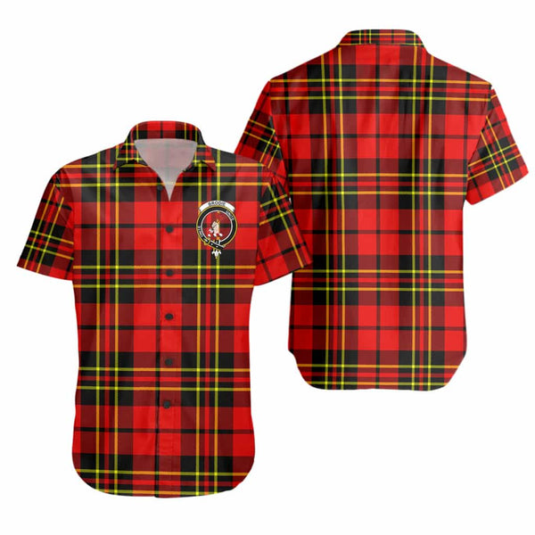 Scottish Brodie Clan Crest Tartan Short Sleeve Shirt Tartan Plaid