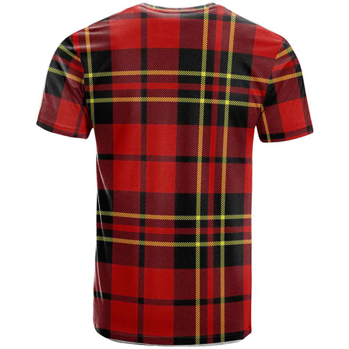 Scottish Brodie Clan Crest Tartan T-Shirt Back Side Tartan Plaid