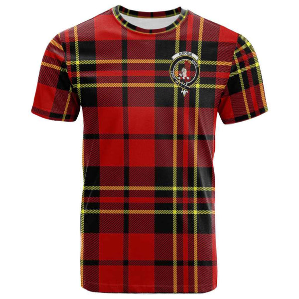 Scottish Brodie Clan Crest Tartan T-Shirt Front Side Tartan Plaid