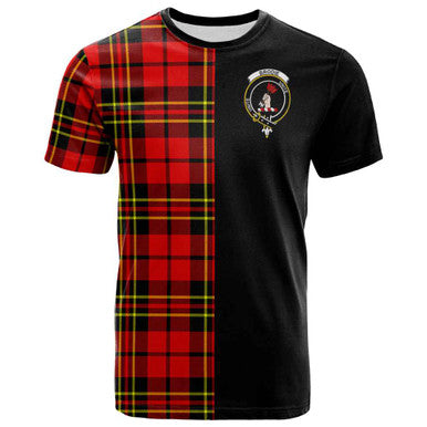 Scottish Brodie Clan Crest Tartan T-Shirt Half in Me Front Side Tartan Plaid