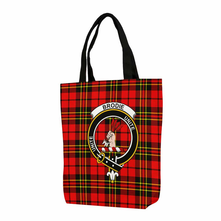 Scottish Brodie Clan Crest Tartan Canvas Bag With Shoulder Strap Tartan Plaid 1