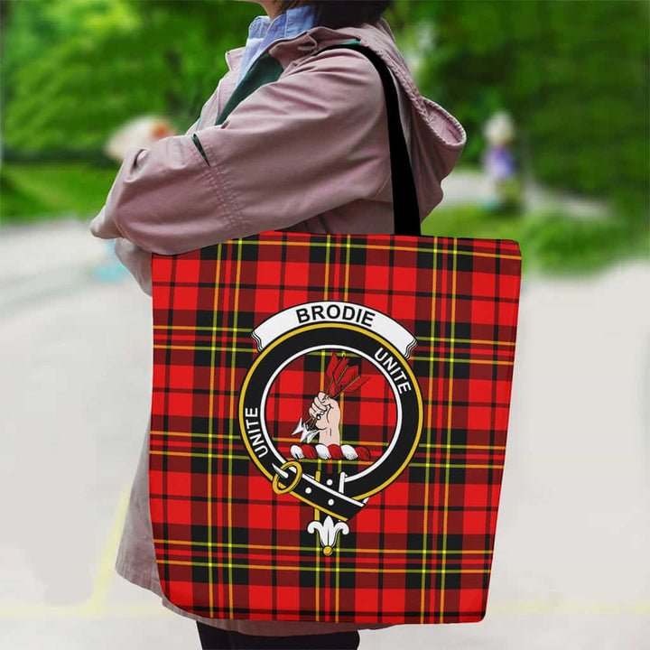 Scottish Brodie Clan Crest Tartan Canvas Bag With Shoulder Strap Tartan Plaid 2