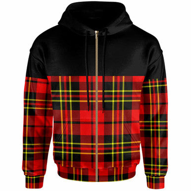 Scottish Brodie Modern Clan Tartan Hoodie - Horizontal Style Zip Tartan Plaid