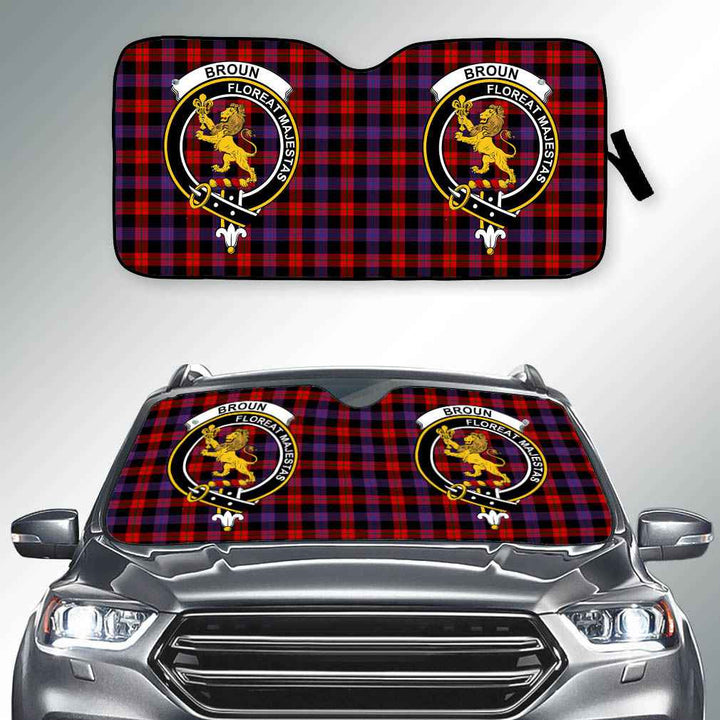 Scottish Broun Clan Crest Tartan Car Windshield Sun Shade Tartan Plaid 2