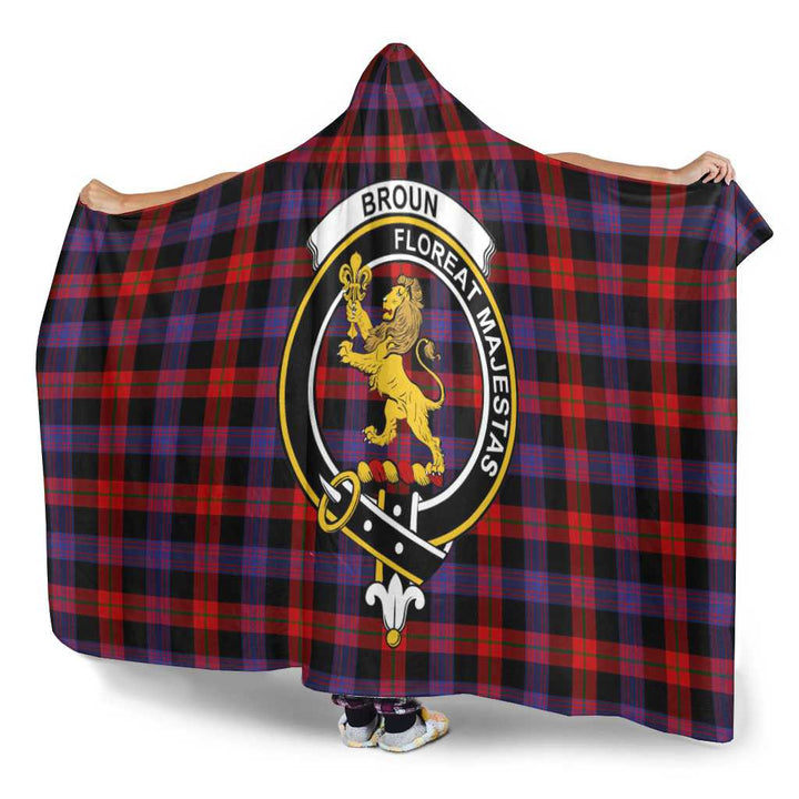 Scottish Broun Clan Crest Tartan Hooded Blanket Tartan Plaid 3