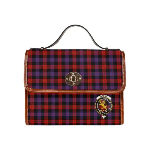 Scottish Brown Clan Crest Tartan Waterproof Canvas Bag Tartan Plaid 1