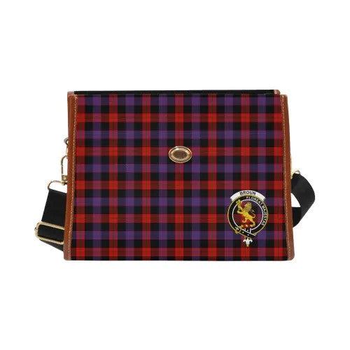 Scottish Brown Clan Crest Tartan Waterproof Canvas Bag Tartan Plaid 2