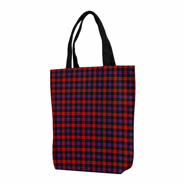 Scottish Brown Modern Clan Tartan Canvas Bag With Shoulder Strap Tartan Plaid 1