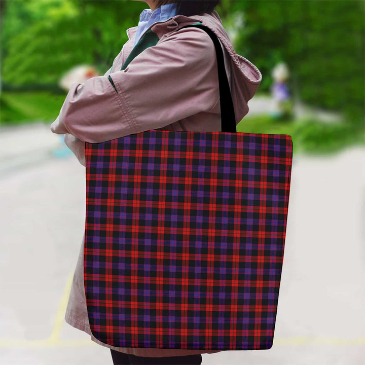 Scottish Brown Modern Clan Tartan Canvas Bag With Shoulder Strap Tartan Plaid 2