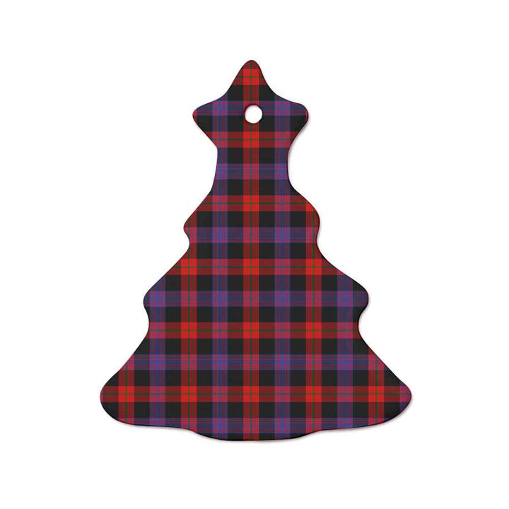 Scottish Brown Modern Clan Tartan Ceramic Ornament  Tree Shape Tartan Plaid