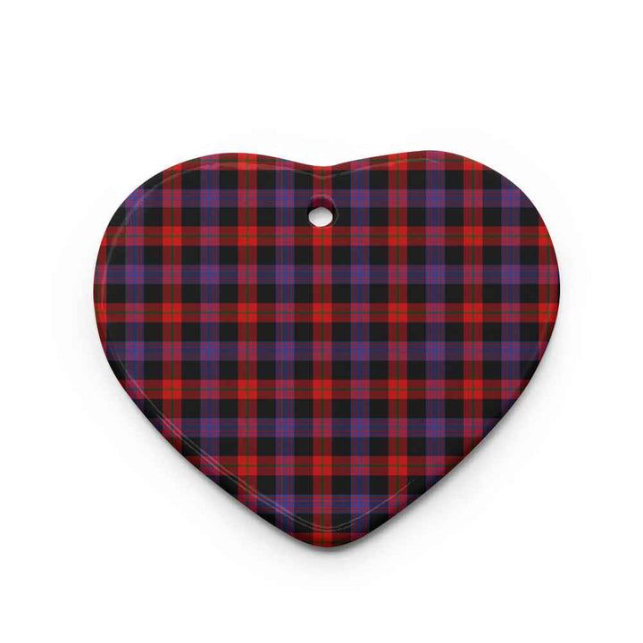 Scottish Brown Modern Clan Tartan Ceramic Ornament Heart Shape Tartan Plaid