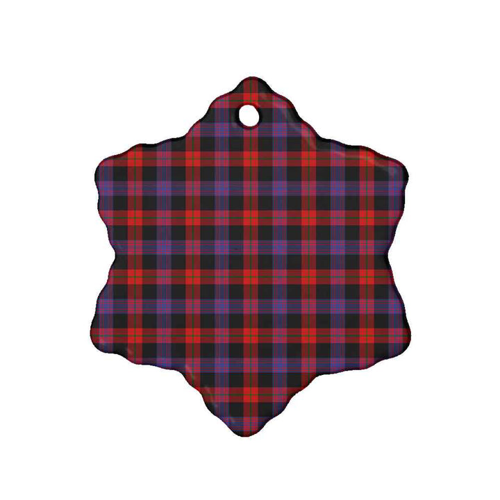 Scottish Brown Modern Clan Tartan Ceramic Ornament Snow Flake Shape Tartan Plaid