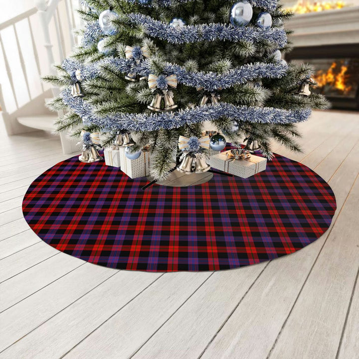 Scottish Brown Modern Clan Tartan Christmas Tree Skirt No Tassels 3 Tartan Plaid