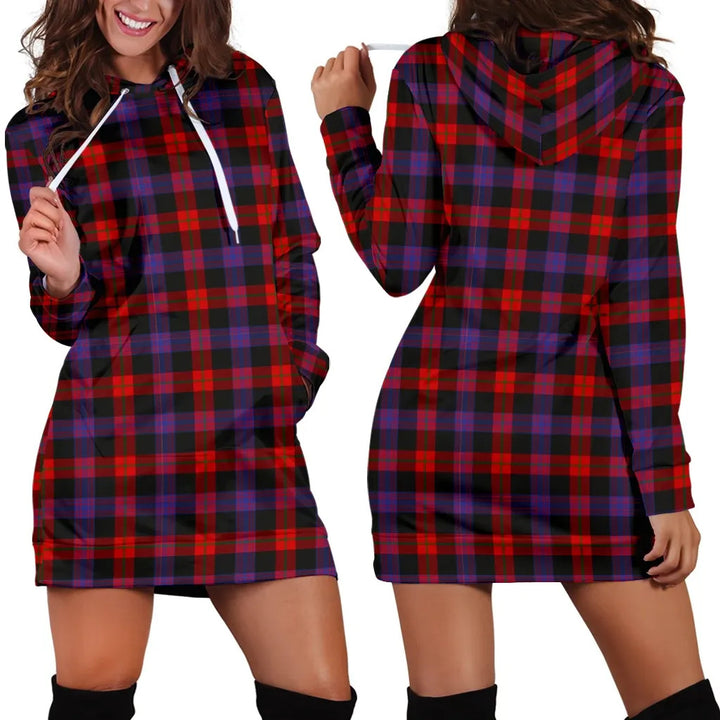 Scottish Brown Modern Clan Tartan Hoodie Dress